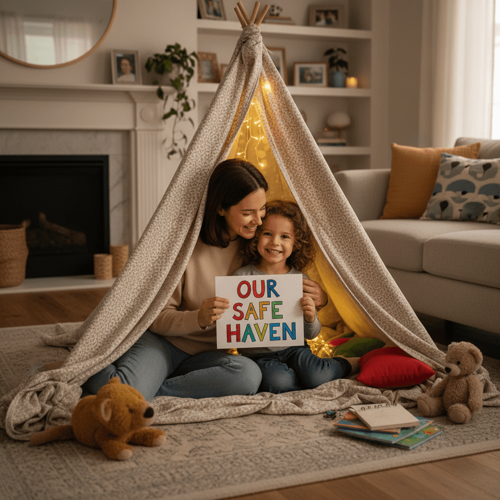 Parent creating emotional safety and stability for their child