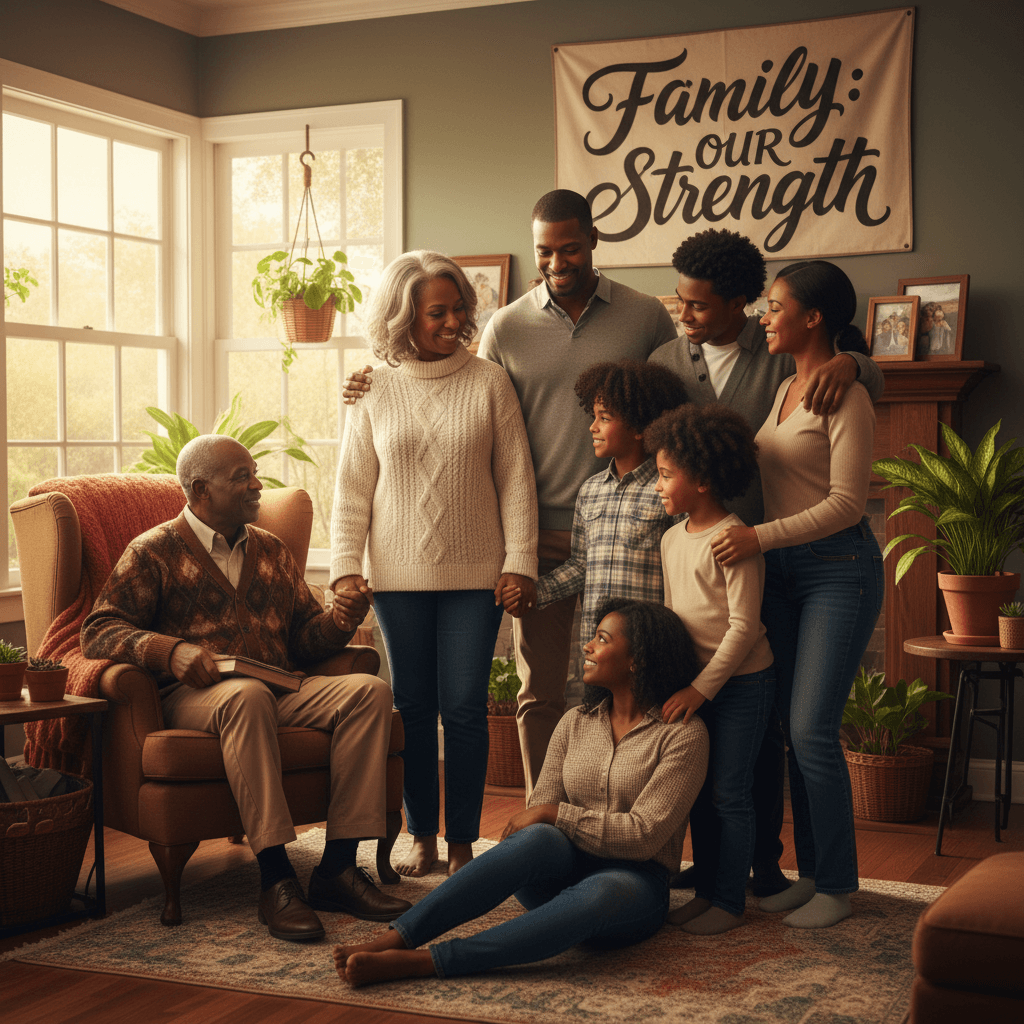 Whole family feeling safe and connected together